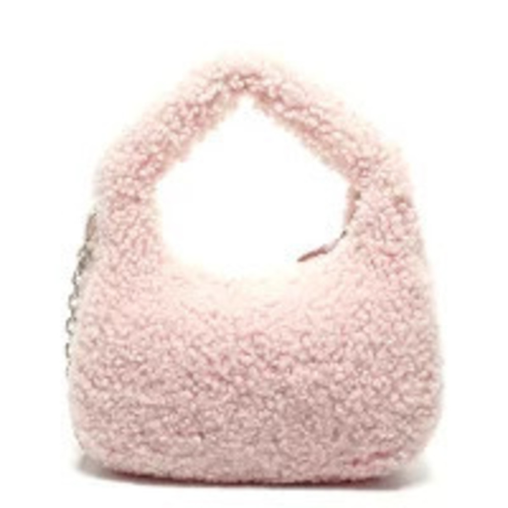 Miu Miu Shearling Shoulder Pink Hobo Bag Wonder